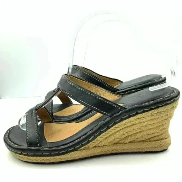 Born sandals 8 39 M/W black leather Espadrilles - Picture 5 of 13